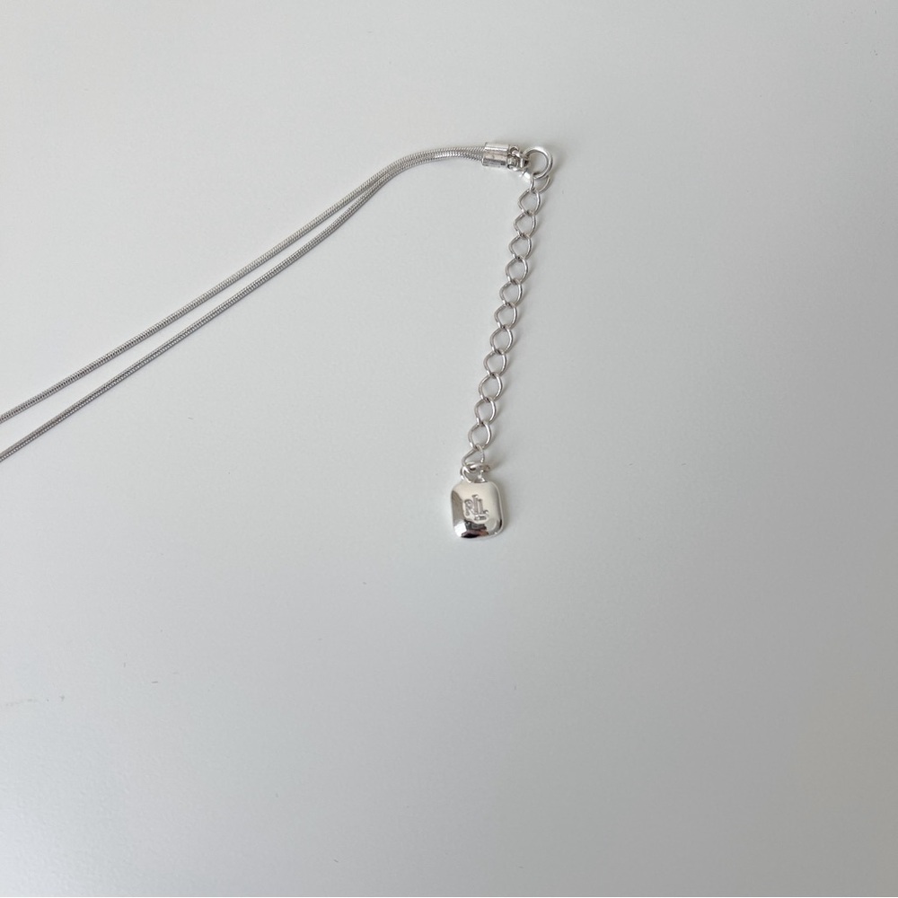 Ralph Lauren Silver Tiered Necklace + Turquoise Stone Pendant | 17–19” | GUC - Picture 7 of 9